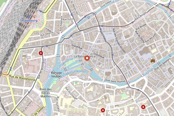 Map showing La Corde a Linge in Strasbourg