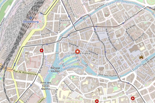 Map showing Winstub le Lohkas in Strasbourg