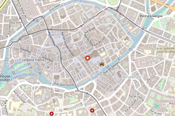 Map showing Food & City Tours Tarte Flambee Workshop in Strasbourg