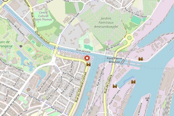 Map showing Dostoïevski in Strasbourg