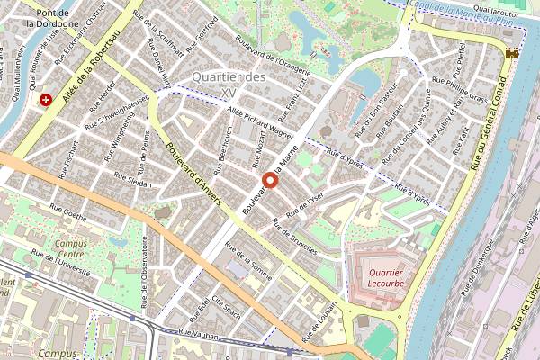 Map showing Marche du Boulevard de la Marne in Strasbourg