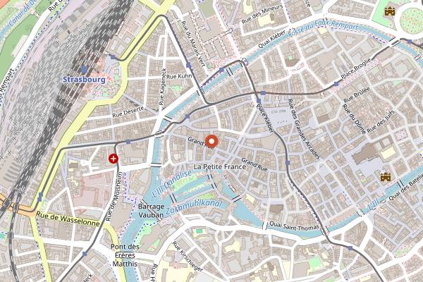 Map showing Aedaen Place in Strasbourg