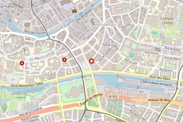 Map showing A table ! in Strasbourg