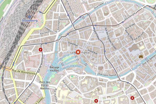Map showing Maison des Tanneurs in Strasbourg