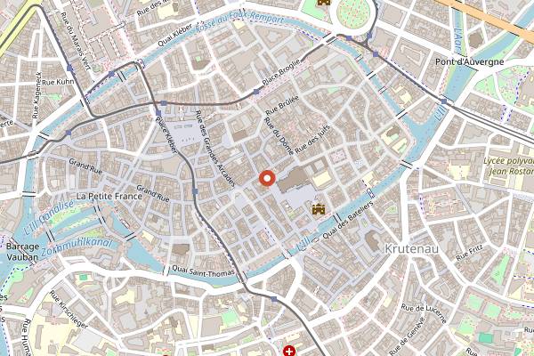 Map showing Maison Kammerzell in Strasbourg