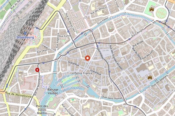 Map showing Hannong Wine Bar in Strasbourg