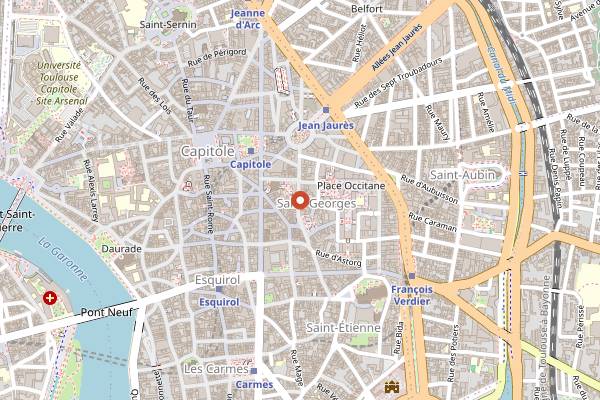 Map showing Au Poussin Bleu in Toulouse