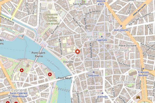 Map showing Les Freres Chapelier in Toulouse