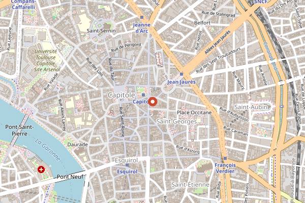 Map showing La Bonbonniere in Toulouse