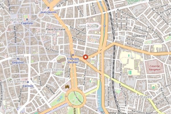Map showing La Halle aux Pains Maison Fressinaud in Toulouse