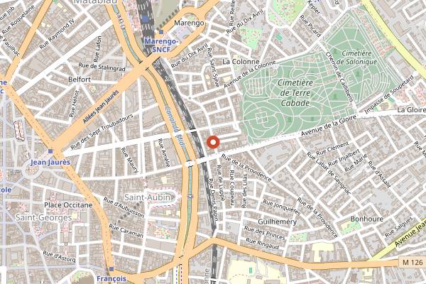 Map showing Maitre Meunier in Toulouse