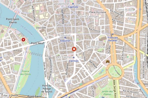 Map showing Peche Mignon in Toulouse