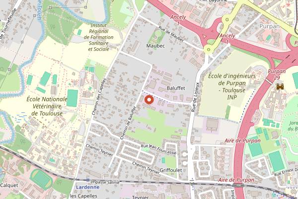 Map showing Brasserie Caporal in Toulouse