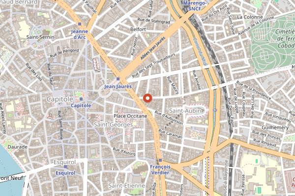 Map showing Allegory Coffee Bar in Toulouse