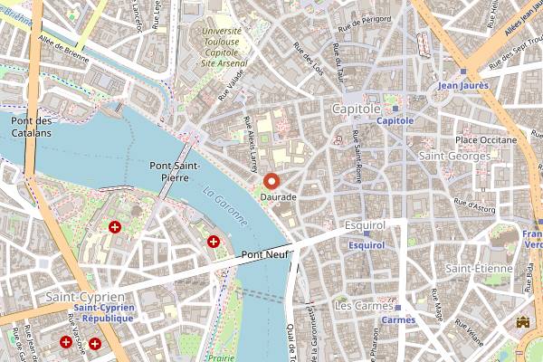 Map showing Le Cafe des Artistes in Toulouse