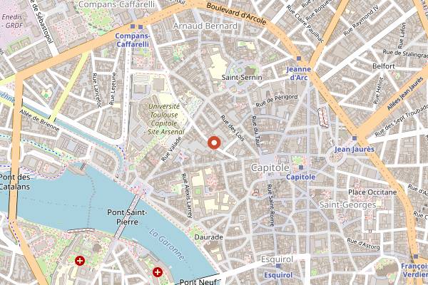 Map showing Le Comptoir de Mathilde in Toulouse