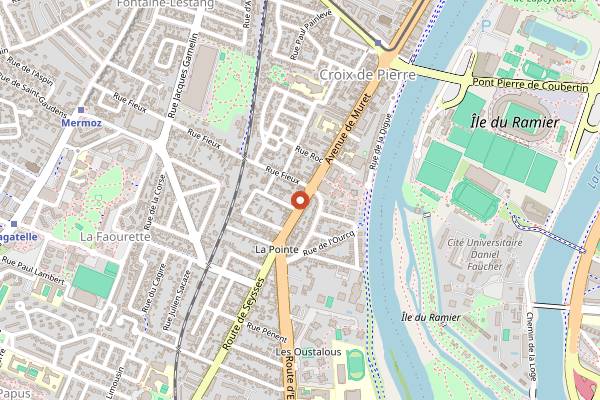 Map showing Le Grenier de Bedouin in Toulouse