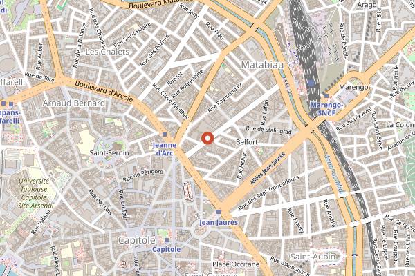 Map showing La Fabrique Coffee Roasters in Toulouse