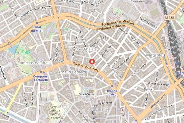 Map showing Boucherie Elmaalem in Toulouse
