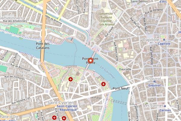 Map showing Les Antipodes in Toulouse