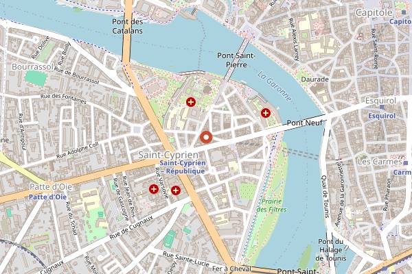 Map showing Chez Loustic in Toulouse