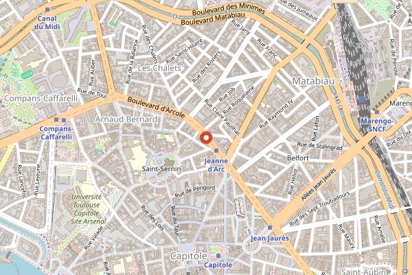 Map showing Marche Cristal in Toulouse