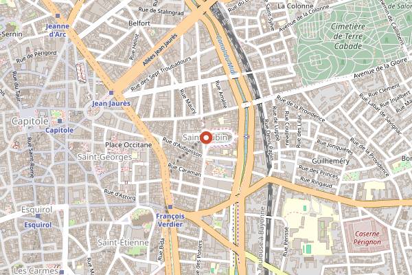 Map showing Marche Saint-Aubin in Toulouse