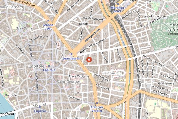 Map showing Aux Pieds Sous La Table in Toulouse