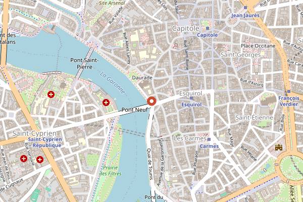 Map showing Brasserie Les Beaux-Arts in Toulouse