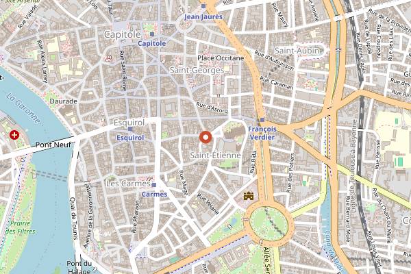 Map showing Officina Gusto in Toulouse
