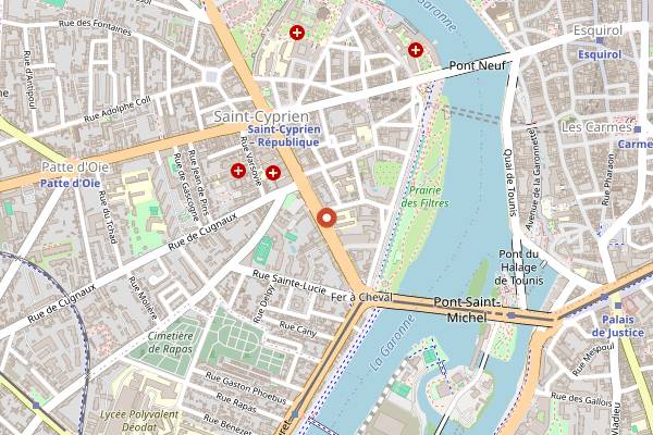 Map showing Le Falafel King in Toulouse