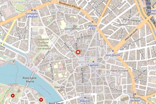 Map showing Kebab Saint-Sernin in Toulouse