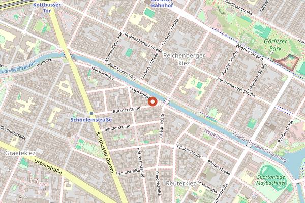 Map showing Round and Edgy Maybachufer in Berlin