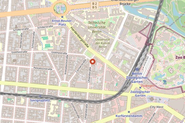 Map showing Bar am Steinplatz in Berlin
