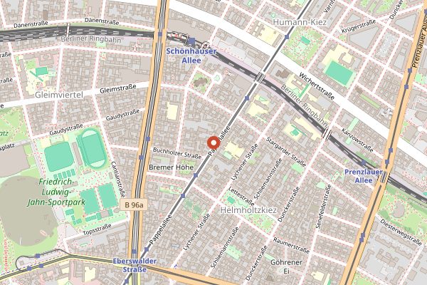 Map showing Beckett's Kopf in Berlin