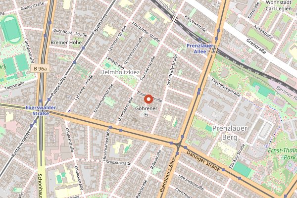 Map showing Benedict Breakfast Bar in Berlin