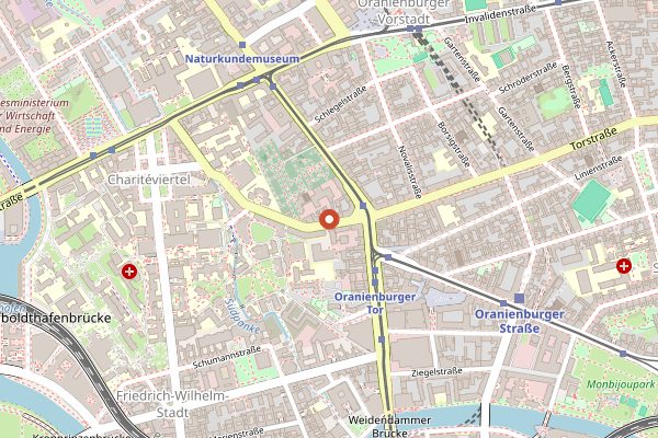 Map showing Kaffee Mitte in Berlin