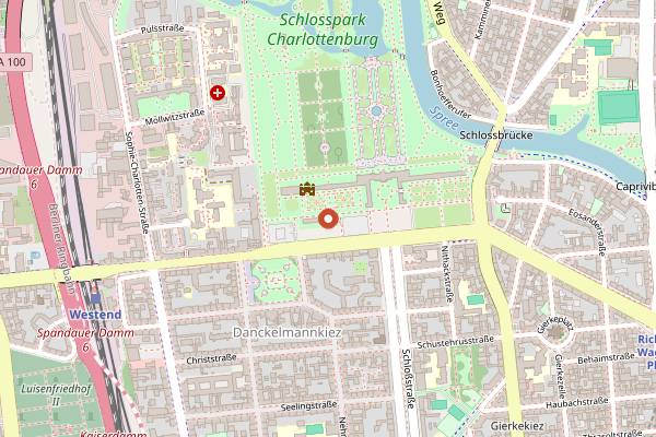 Map showing Christmas Market at Charlottenburg Palace in Berlin