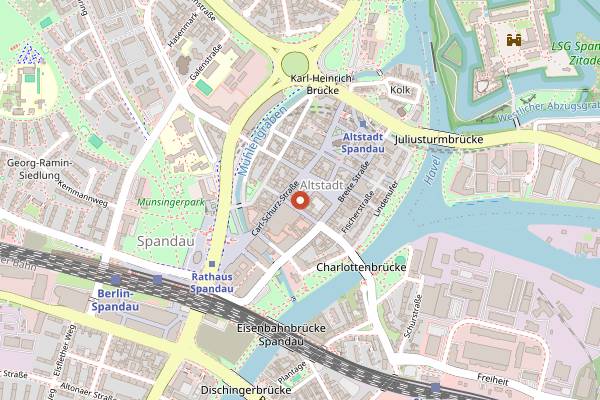 Map showing Christmas Market in Spandau in Berlin