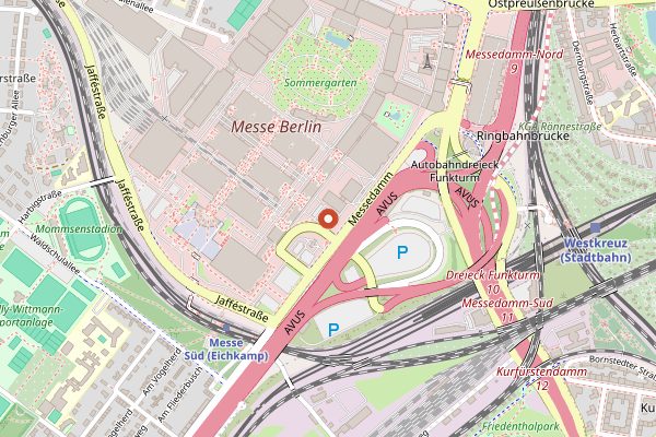 Map showing Internationale Gruene Woche in Berlin