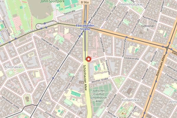 Map showing Lucia Christmas Market at Kulturbrauerei in Berlin