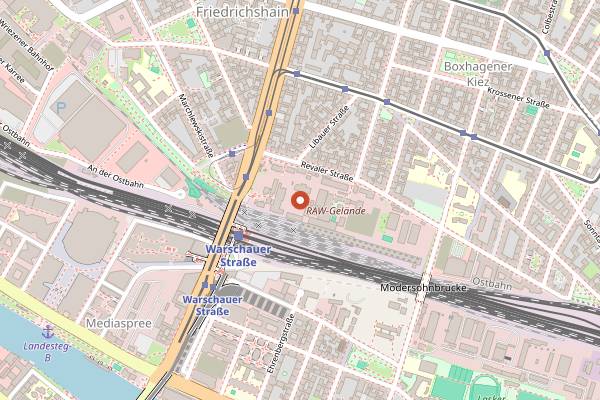Map showing Astra Kulturhaus in Berlin