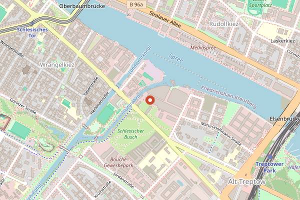 Map showing Festsaal Kreuzberg in Berlin
