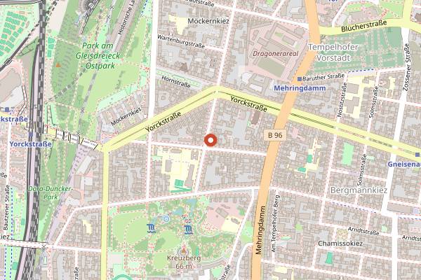 Map showing Galander Kreuzberg in Berlin