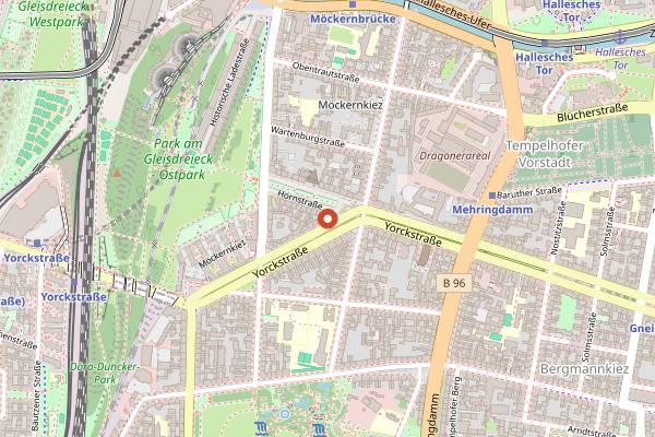 Map showing Yorckschloesschen in Berlin