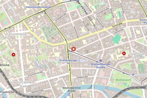 Map showing Dada Falafel in Berlin