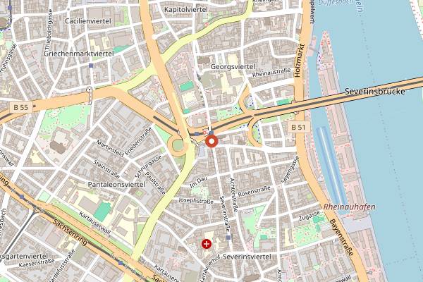 Map showing Backerei Reihmann in Cologne