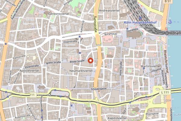 Map showing epi Boulangerie Patisserie in Cologne