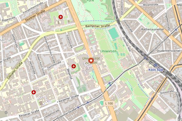 Map showing Rievkoochbud in Cologne