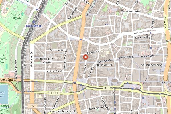 Map showing Seiberts Classic Bar in Cologne